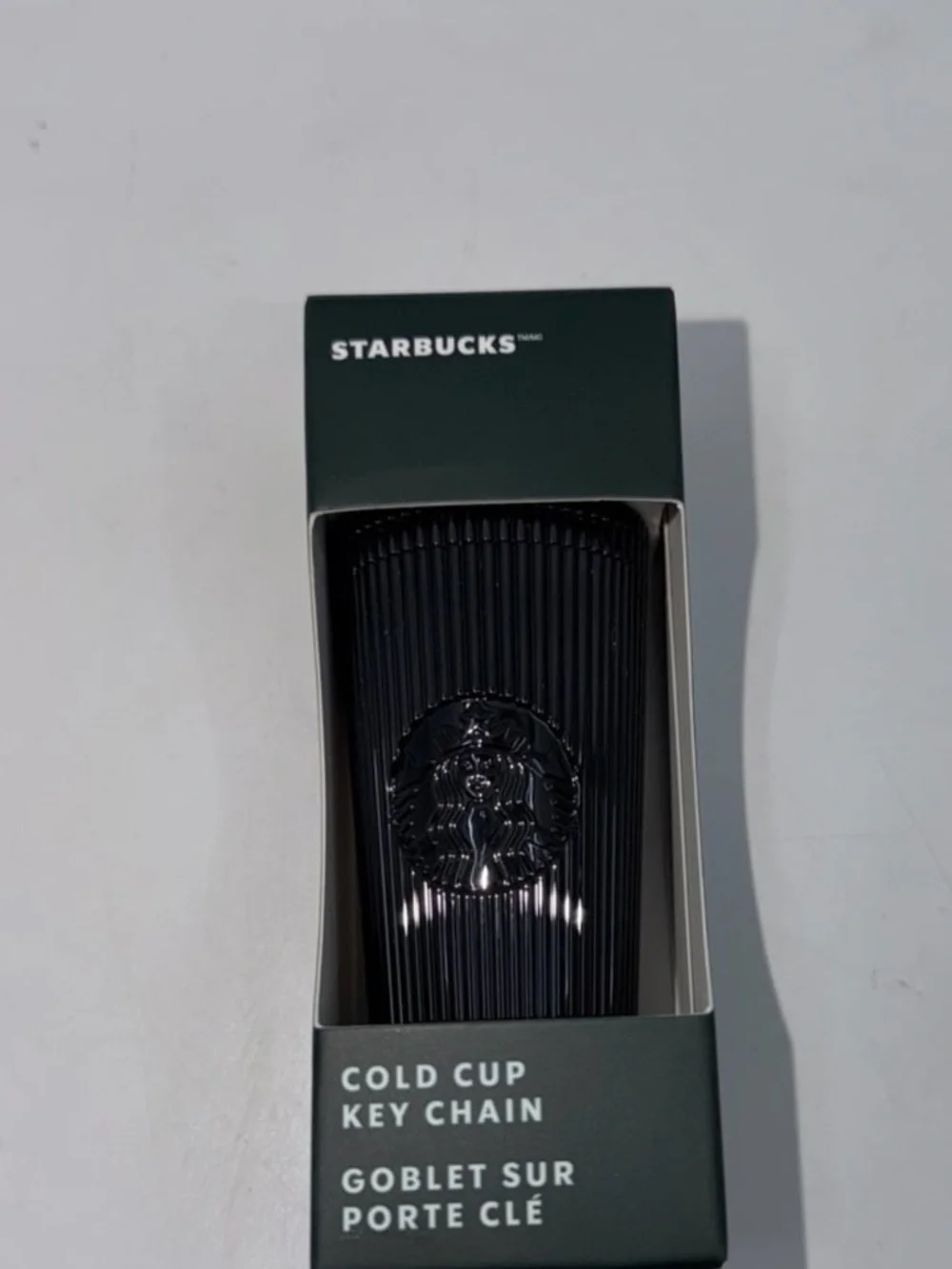 Starbucks Winter 2024 Black Pleated Cold Cup Keychain